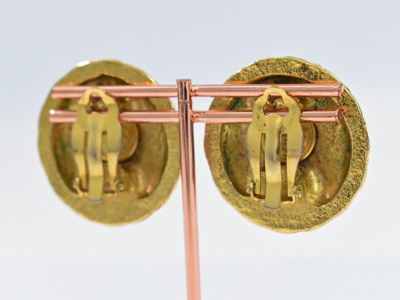 Authentic Chanel Coco Mark Earrings GP Gold Plated Coco Mark Accessories