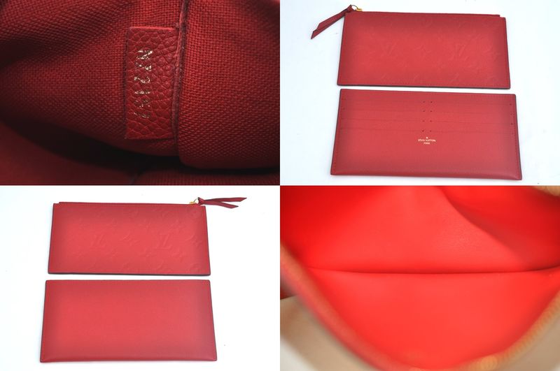 Louis Vuitton Monogram Empreinte Pochette Felice Shoulder Bag Red LV 9298m