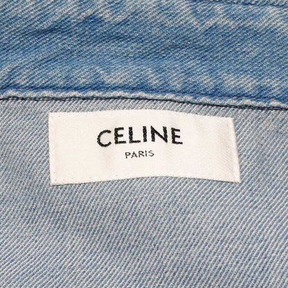 Celine Western Shirt Denim M Size Blue Men's Apparel Clothes