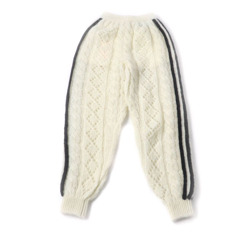 Gucci×adidas 721504 Trefoil Three Stripes Mohair Knit Pants Ivory Black XS Made