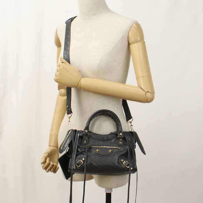 Balenciaga 2WAY Classic Mini City 300295 Handbag Leather Women
