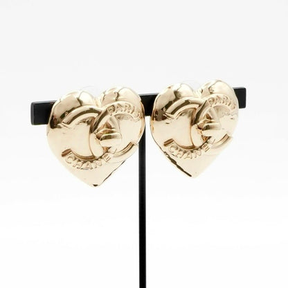Chanel Earrings Earring Gold Coco Mark Heart