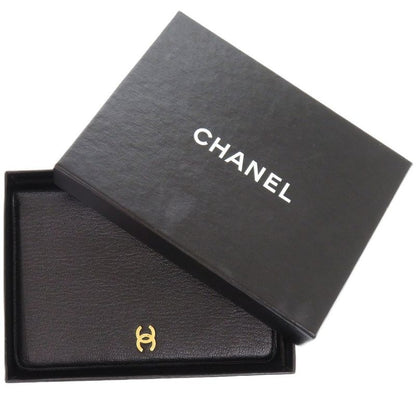 Chanel Coco Marc Lambskin Black 1308 Black Bifold Wallet Chanel