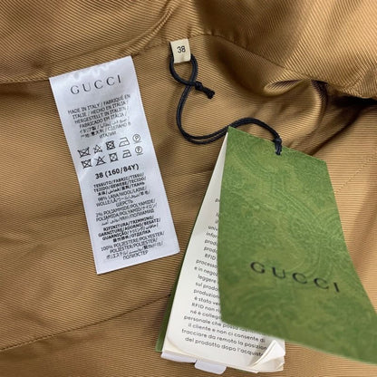 Gucci Single Breasted Coat Outer Chester Long Wool Beige Black