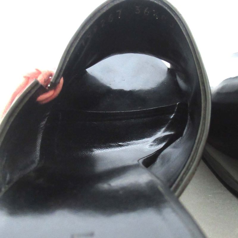 Gucci Patent Leather High Heel Lace Up Mules Sandals Size 36.5c Approx 23.5cm