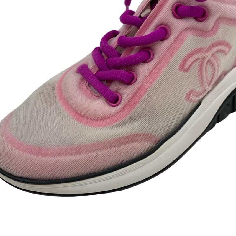 Chanel Sneakers Shoes Mesh Pink Purple Here Mark