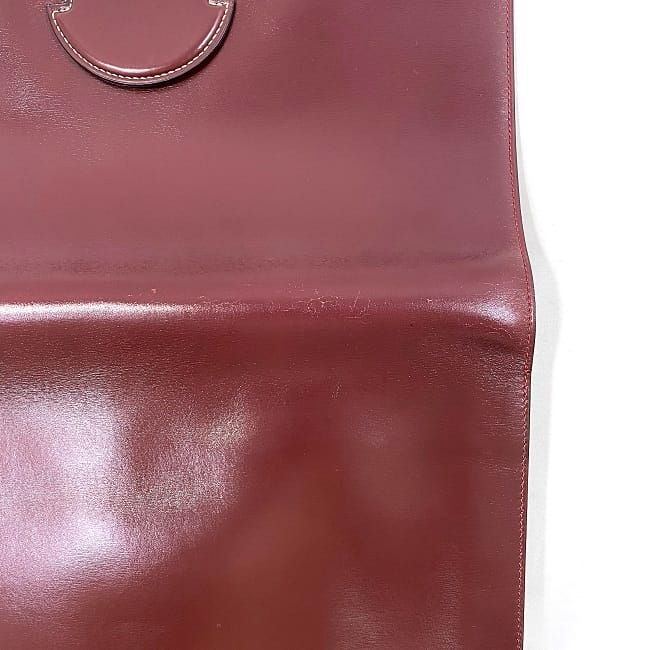 Hermes Clutch Bag Fako Bordeaux Excellent Condition Leather Box Calf