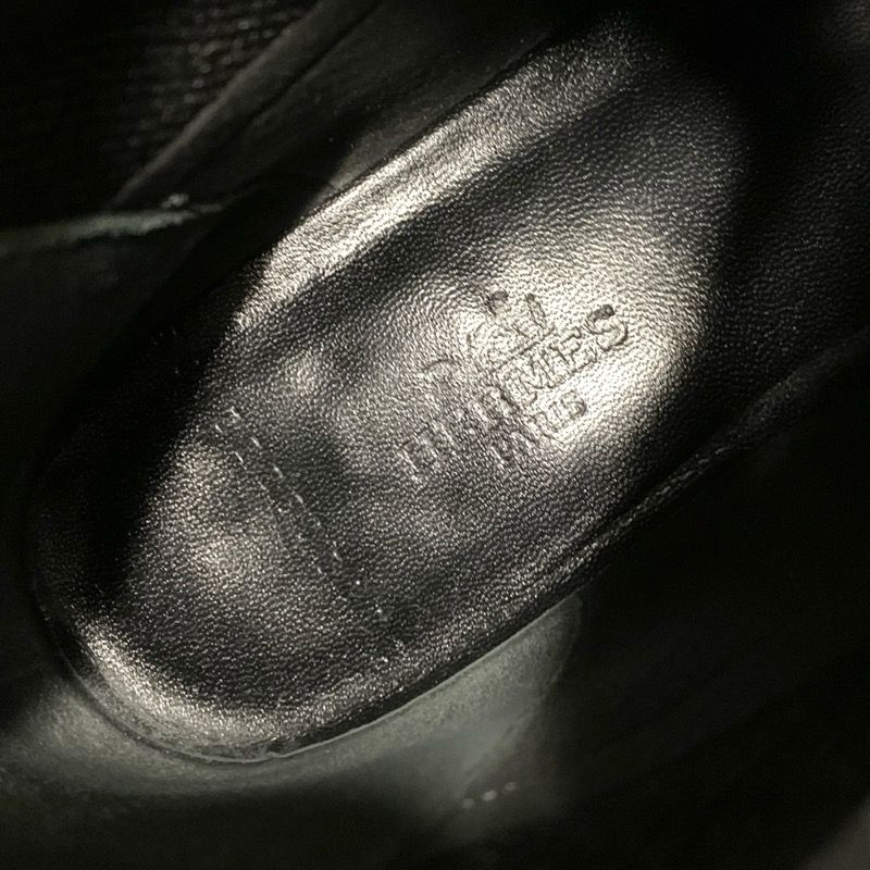 Hermes Duo Boots Short Boots Shoes Fabric Leather Black Socks Boots Exlibris