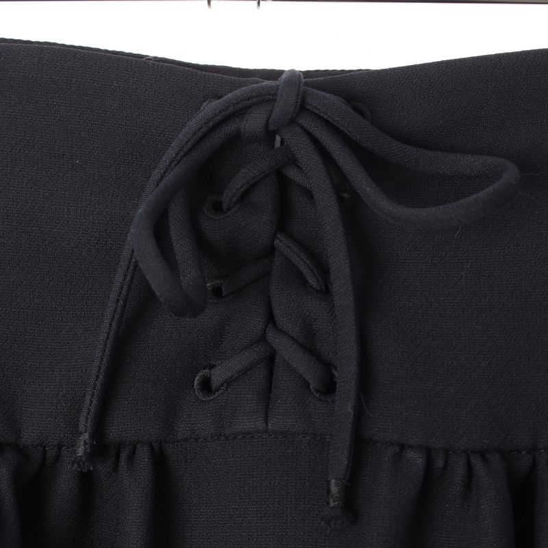 Christian Dior 21 Wool Silk Lace Up Flared Skirt Bottoms 111j33a1166 Black 34