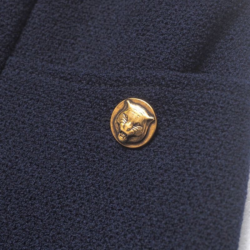 Gucci Skirt Size 36 Michele Period Bicolor Taiga Button Inverted Pleated