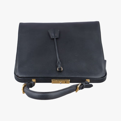 Prada Framed Top Handle Tote Black Saffianoleather 7/9