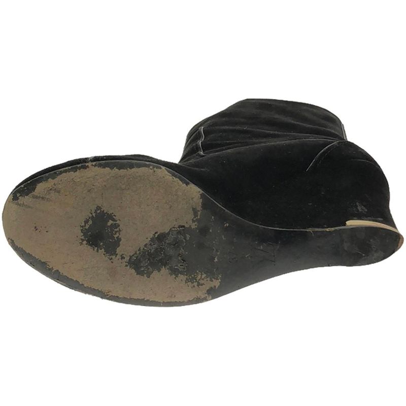 Louis Vuitton Wedge Sole Suede Leather Boots Black 37