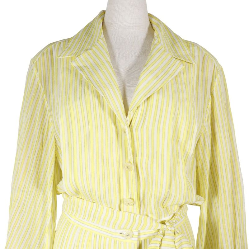 Chanel Shirt Dress Straps P61108v46519 Silk Yellow Ladies Dress