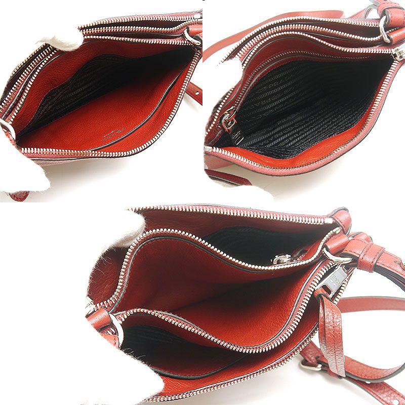 Prada Shoulder Bag 1bh046 Shoulder Crossbody Bordeaux Red With Authenticity Card