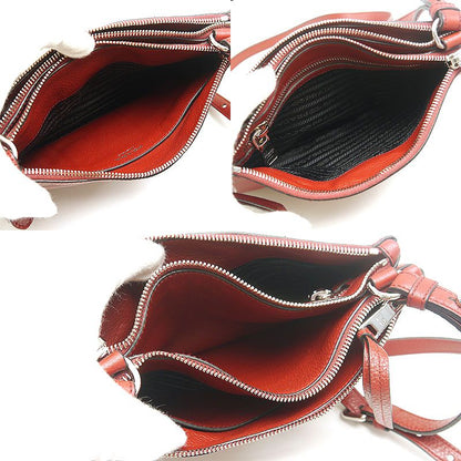 Prada Shoulder Bag 1bh046 Shoulder Crossbody Bordeaux Red With Authenticity Card