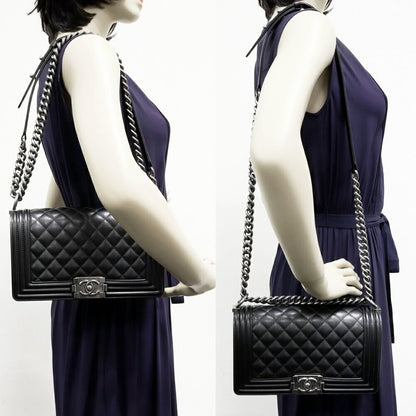 Chanel Shoulder Bag Handbag Boy Chanel Chain Shoulder Bag Caviar Skin Black