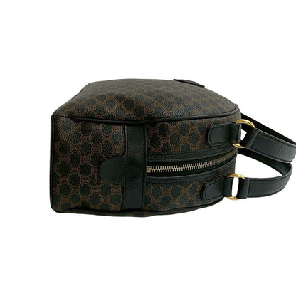 Celine Vintage Macadam Blason Triomphe Pattern Leather Handbag Mini Boston Bag