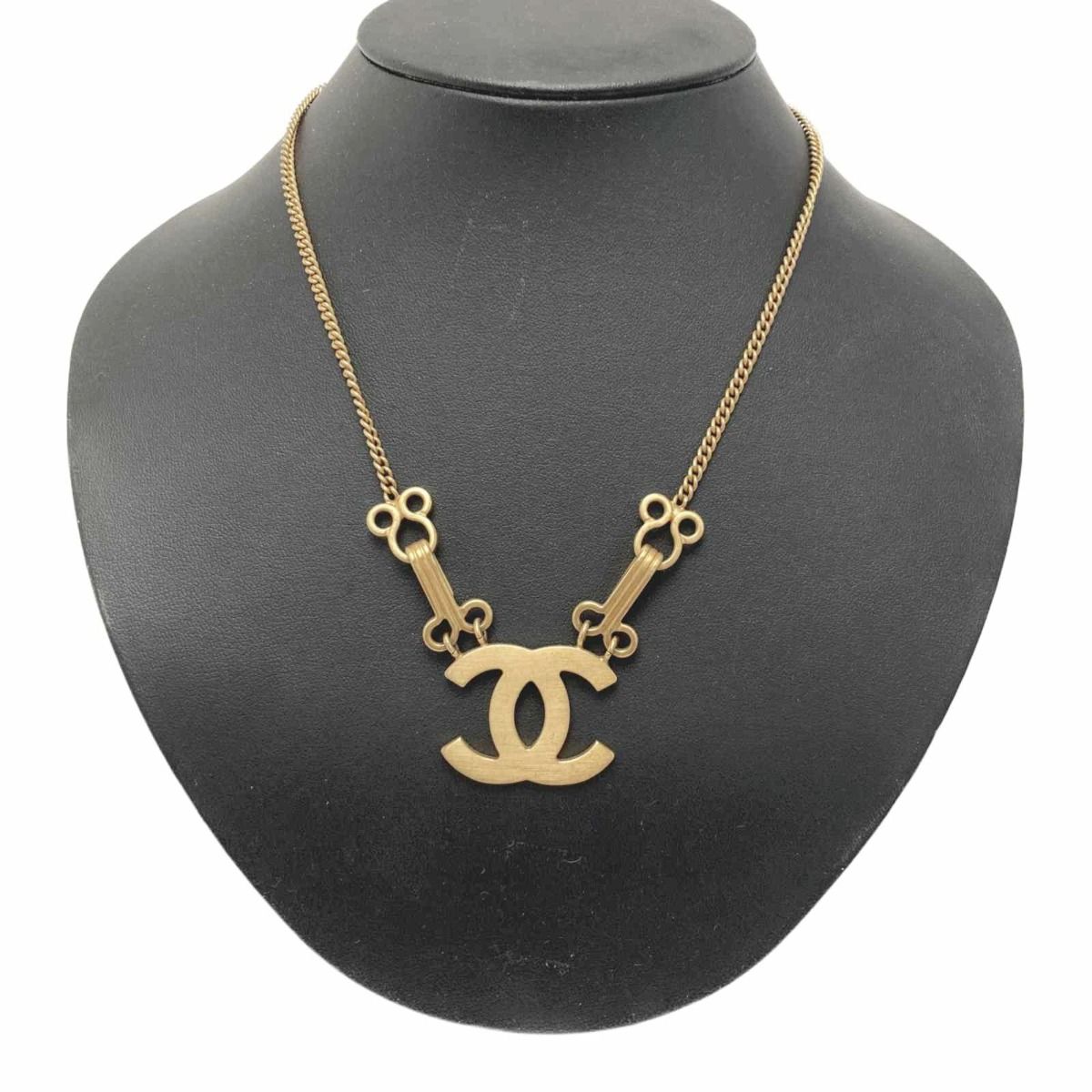 Chanel Cocomark Vintage Necklace GP Pendant with Box