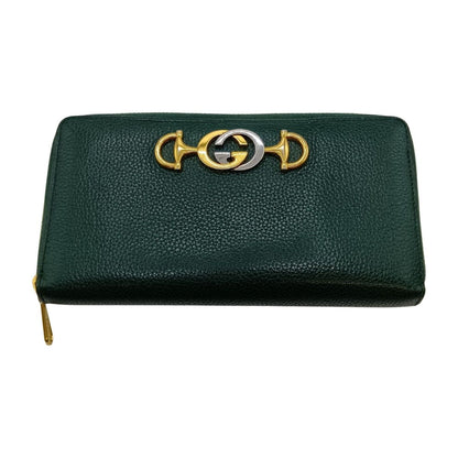 Gucci Zumi Round Zipper Long Wallet 570661 1147 Green