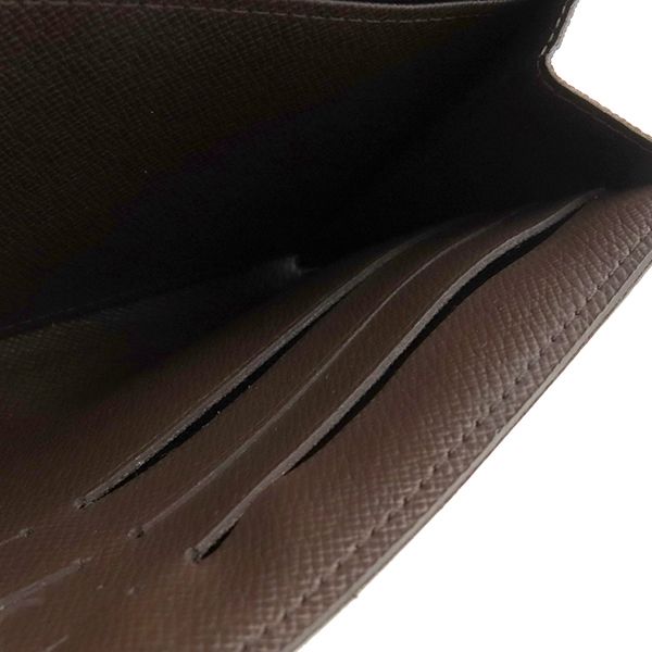 Louis Vuitton Long Wallet Portefeuille Sarah Damier Canvas Damier Ebene Gold