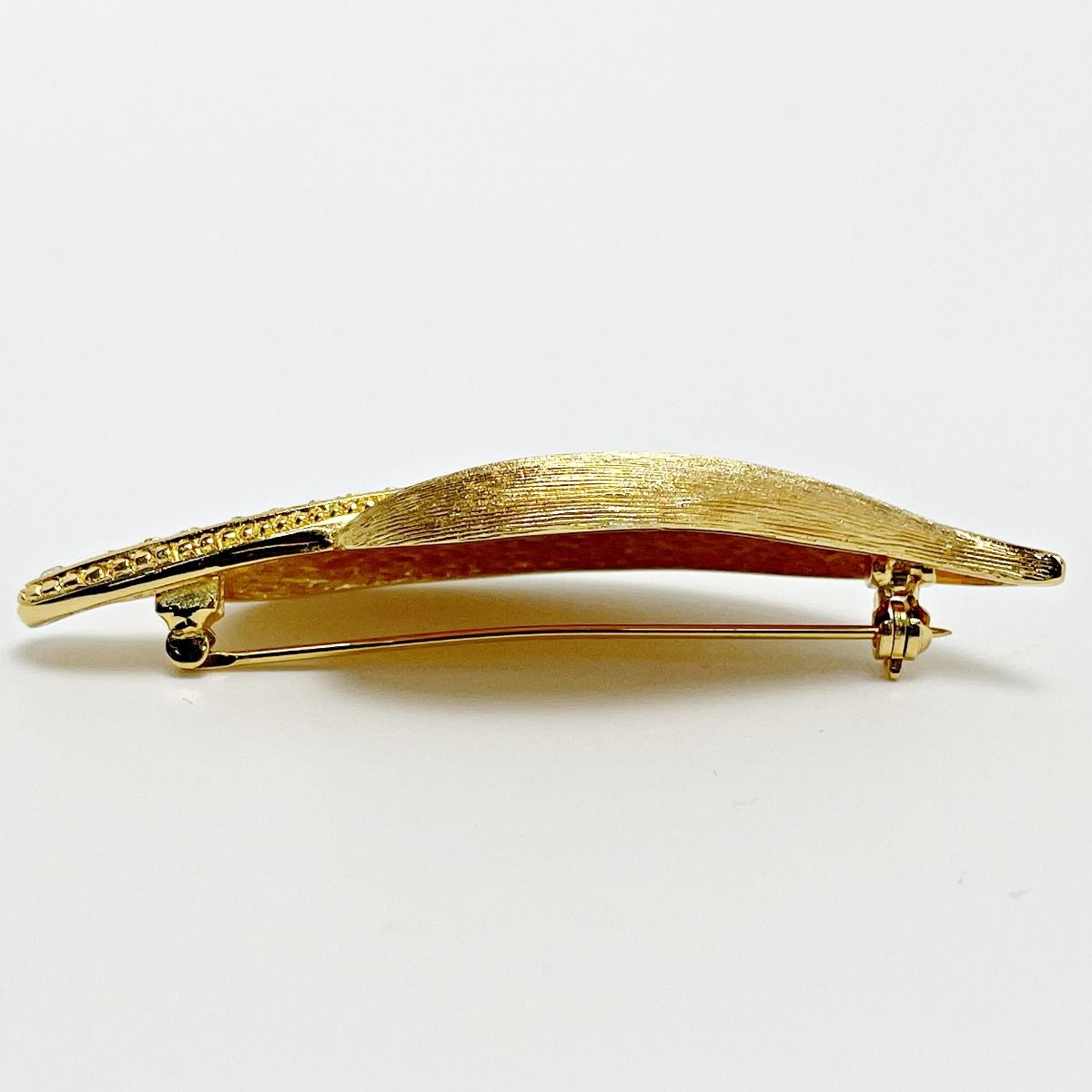 Christian Dior Leaf Motif Brooch Gold GP Women's Accessories Box Included