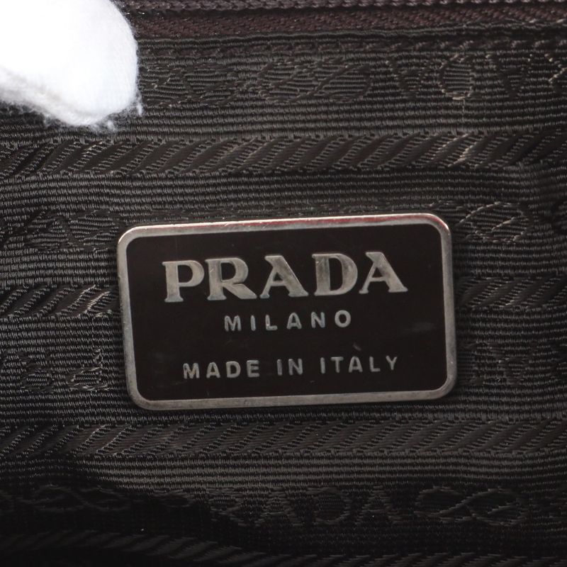 Prada Tessuto Nylon Triangle Logo Leather Shoulder Bag Crossbody Messenger