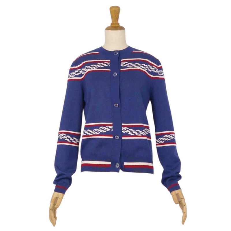 Hermes Cardigan 23SS Canoe Anchor Chain