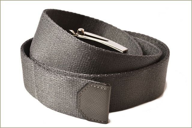 Prada Belt For Men And Women 2cn034 Nastro Nylon Canvas Grafitte Arancic Gray