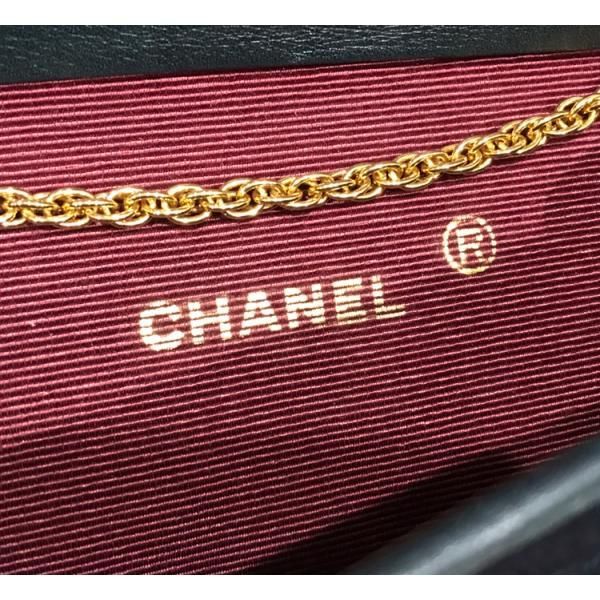 Chanel CC Logo Minimato Cotton Jersey Push Lock Chain Shoulder Bag Navy