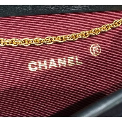 Chanel CC Logo Minimato Cotton Jersey Push Lock Chain Shoulder Bag Navy