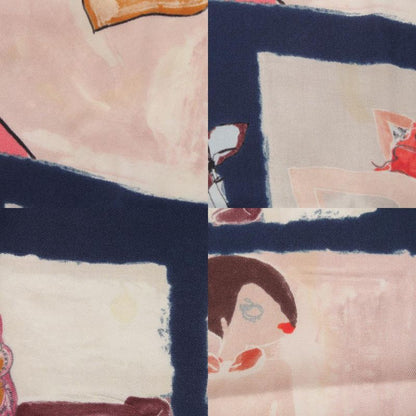 Hermes Carre 70 Paris Monami Fashion Show Silk Scarf Multicolor