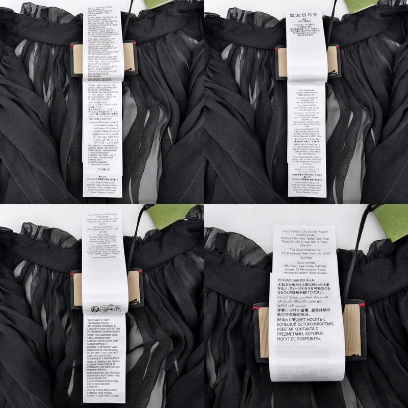 Gucci See Through Shirt With Inner Size 38 Black 770124 Long Sleeve