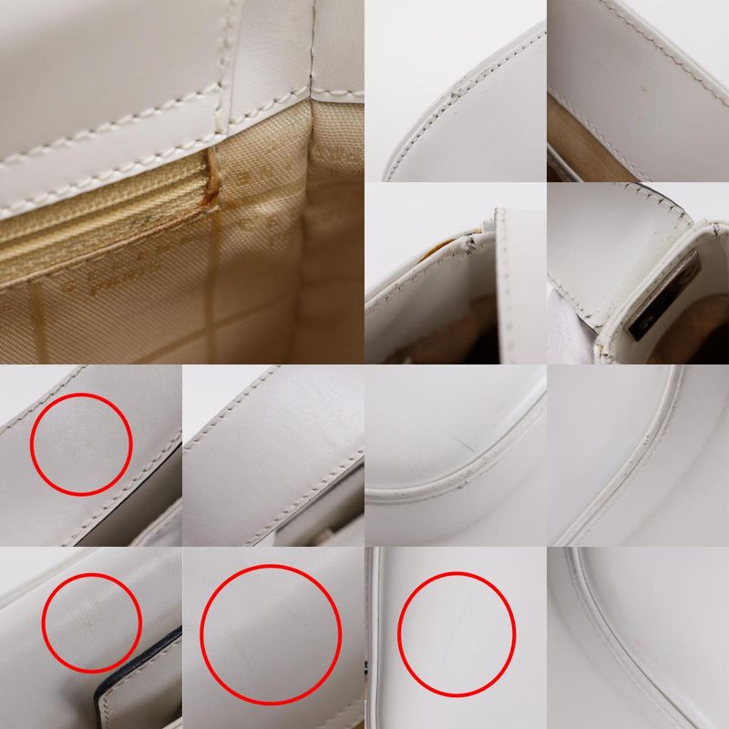 Celine One Shoulder Leather White Women's Shoulder Bag