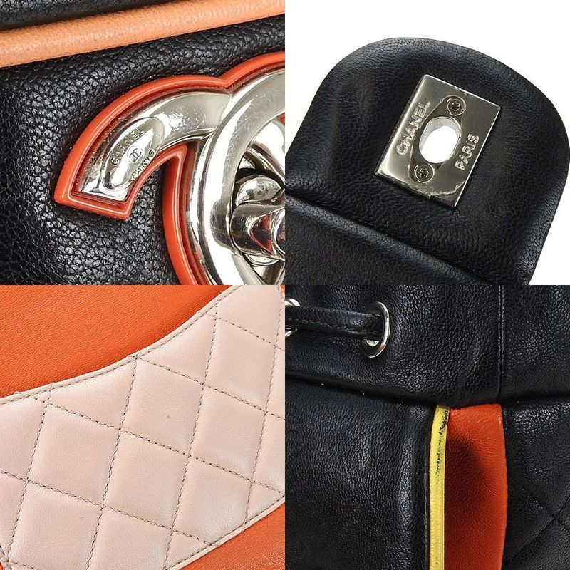 Chanel Backpack Matelasse Coco Mark Lambskin Leather 23rd Black Multicolor