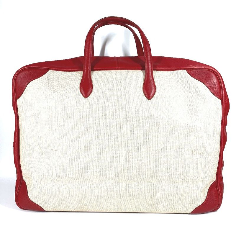 Hermes Boston Bag Victoria 60 Victoria 60 Toile Ash Red
