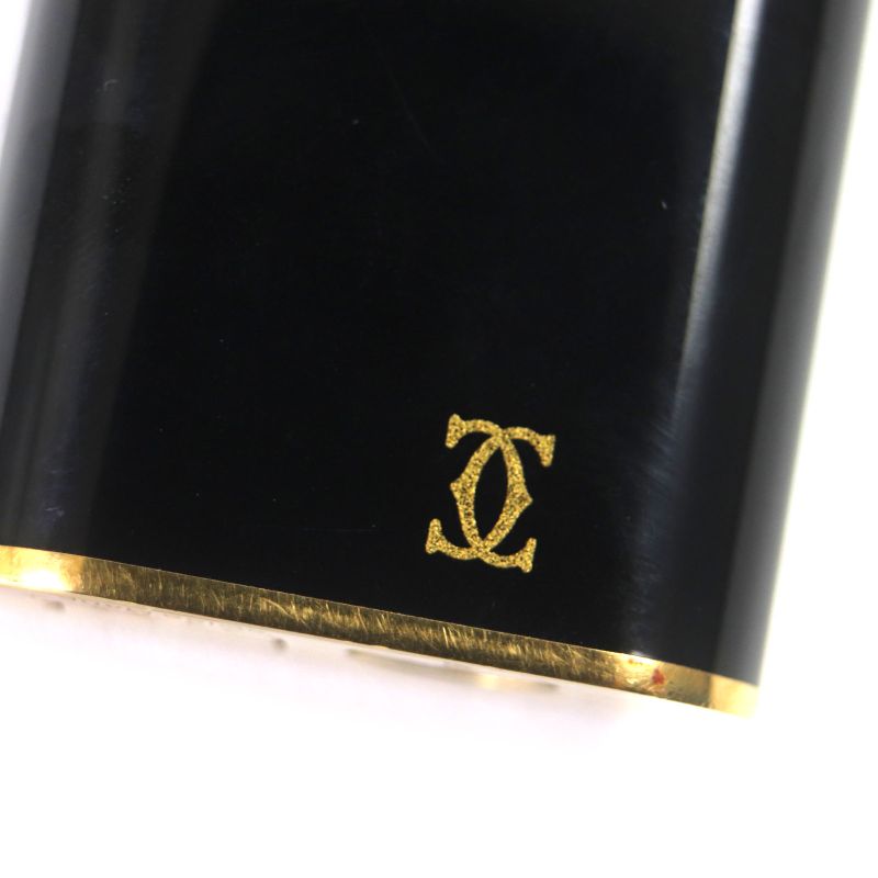 Cartier Trinity Oval Logo Roller Gas Lighter Black Gold Silver Swiss Made