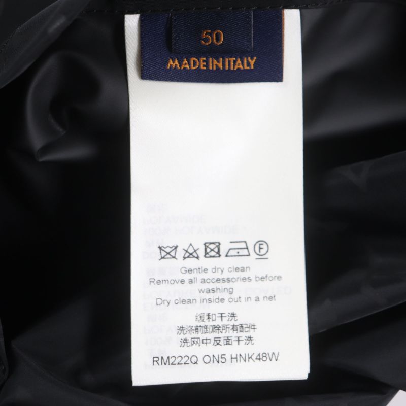  Louis Vuitton 22AW Hnk48w Mid-length Monogram Windbreaker Hoodie Black 50