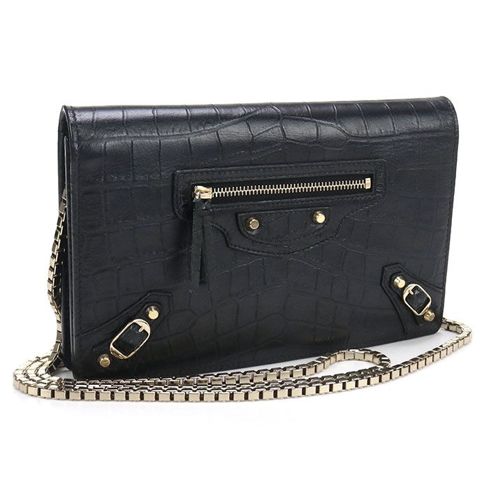 Balenciaga 444168 Chain Wallet Leather Women