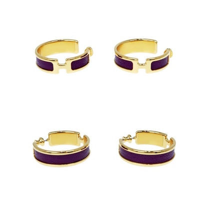 Hermes Earrings Olympe Anemone Gold Hardware Purple Pair Of Accessories