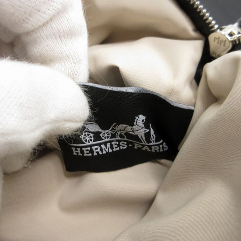 Hermes Bolide Vis Versa PM Perforated Logo Silk Cotton Asie Gray Cosmetic Pouch