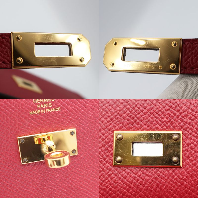Hermes Kelly To-go- U Engraved Long Wallet Pouch Epson Bold- Gold