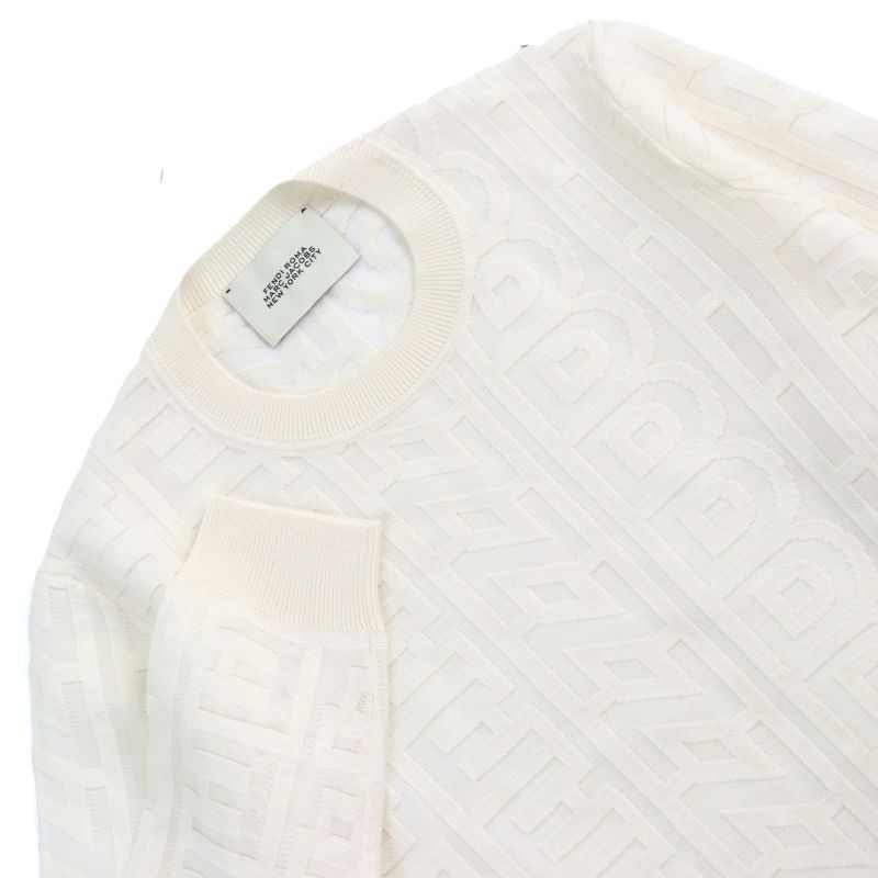 Fendi X MARC Jacobs Fendi X MARC Jacobs 22SS Fzx131 Wool Logo Crew Neck Mesh
