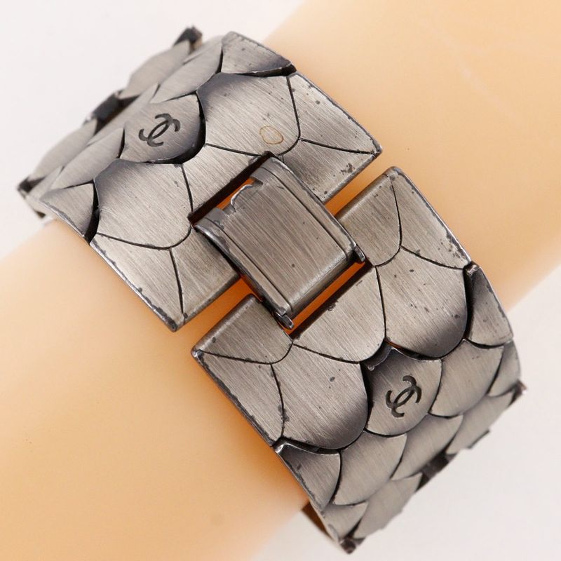 Chanel Coco Mark Metal Silver 98A Ladies 106g Bracelet