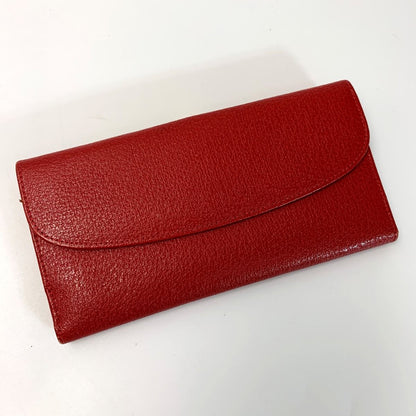 Gucci W Hook 035 661 Red Long Wallet Ladies Gold Hardware