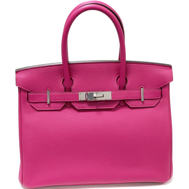 Hermes Handbag Birkin 30 Togo Rose Purple Silver Hardware