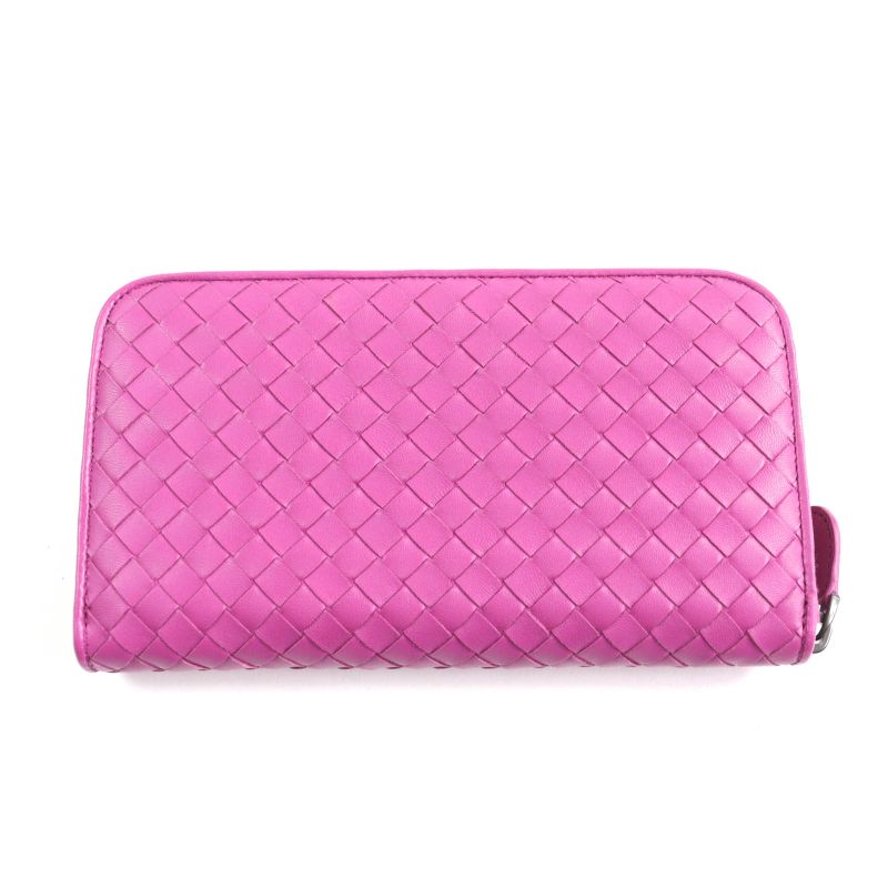 Bottega Veneta 114076 Intrecciato Round Zip Leather Long Wallet