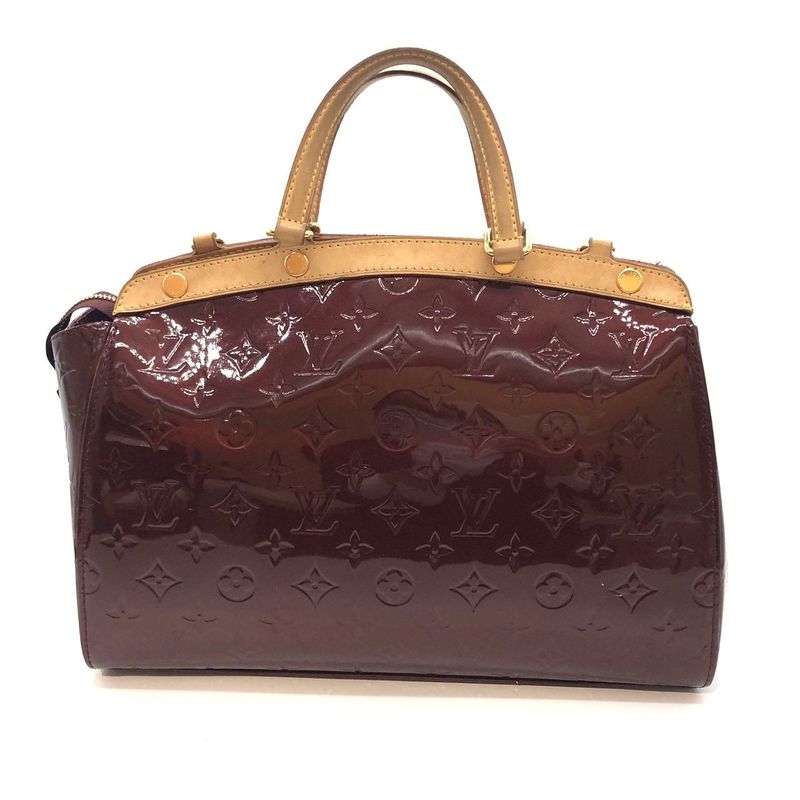 Louis Vuitton Vernis Blair MM Handbag M91690 Red Preowned 005580