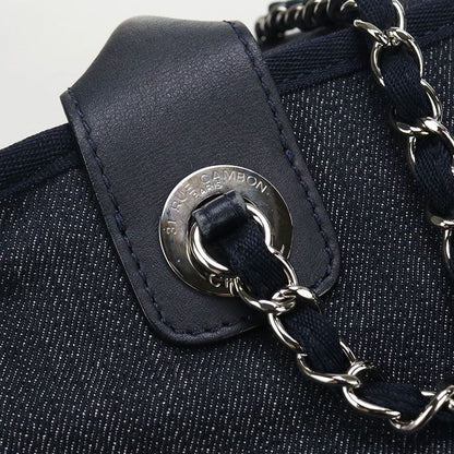 Chanel Beau Ring Bag 2WAY Deauville Boston Bag Denim 20986860 Womens