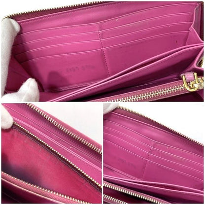 Prada Round Zipper Long Wallet Pink Fuxia 1m0506 Wallet