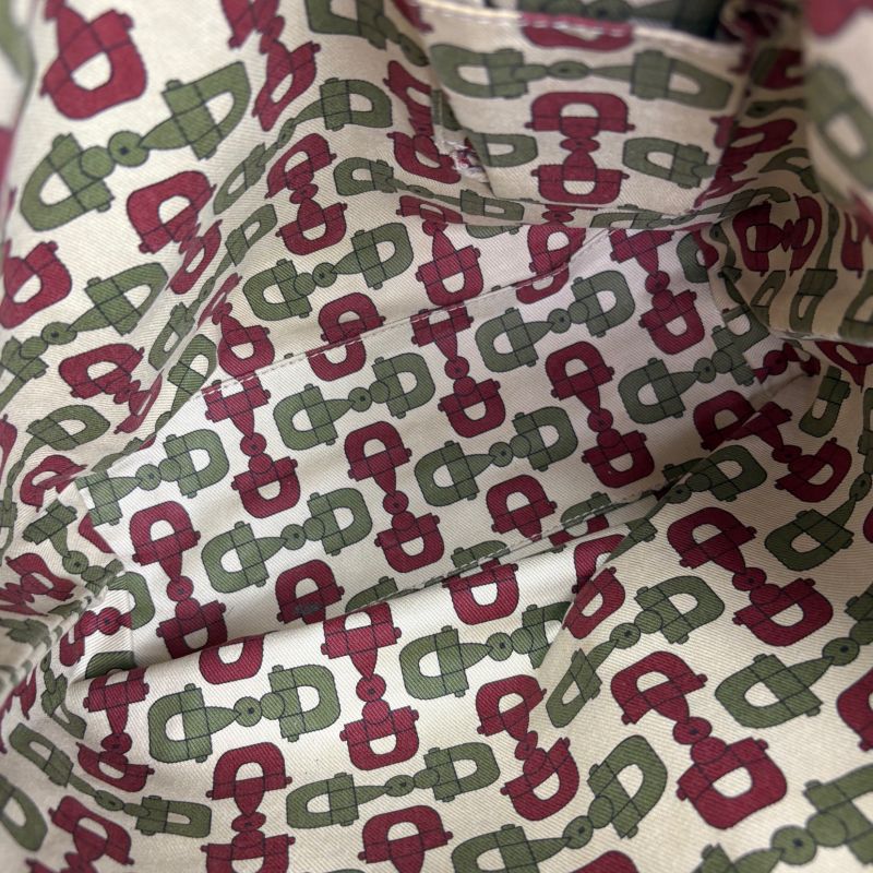 Gucci Tote Bag GG Canvas Mushroom Embroidery Mushroom Charm Shoulder A4 Horsebit